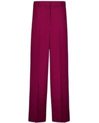 Stella McCartney - Broeken ,Rood ,Wol Jazzberry Loose Flannel Wool Broeken - Lyst