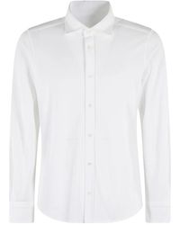 Circolo 1901 - Overhemden ,Wit ,Katoen Wit Piquet Jersey Overhemd - Lyst