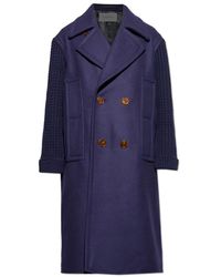 Lanvin - Jassen ,Blauw ,Wol Lange Wollen Peacoat - Lyst