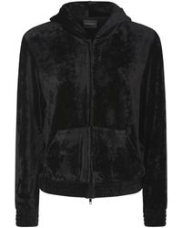 Balenciaga - Sudaderas negras con capucha y cremallera ajustadas - Lyst