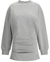 The Attico - Geribbelde Crew Neck Mini Jurk Met Geplooide Rok - Lyst