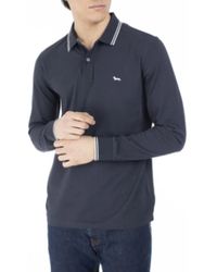 Harmont & Blaine - Tops ,Blauw ,Katoen Blauw Gestreept Lange Mouw Katoenen Polo - Lyst