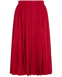 Gucci - Interlocking G Chain Zijde Jacquard Midi Rok - Lyst