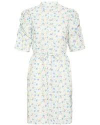 Ichi - Blaue Blumen Kaschmir Pullover - Lyst