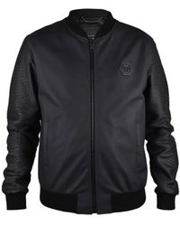 Philipp Plein - Jassen ,Zwart ,Leer Python-Effect Leren Bomberjack - Lyst