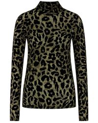 Marc Cain - Mesh Longsleeve Met Leo Print - Lyst