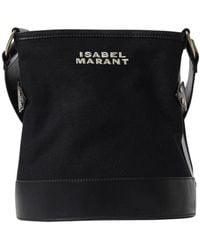 Isabel Marant - Schwarze Canvas Eimer Stil Schultertasche - Lyst
