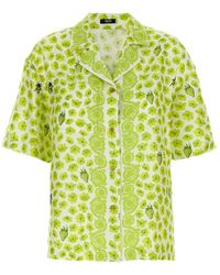 Versace - Strawberry Garden Shirt Van Zijde Twill Met Print - Lyst