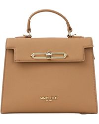 Marc Ellis - Tassen ,Bruin ,Polyester Middelgrote Handtas Met Gouden Sluiting - Lyst