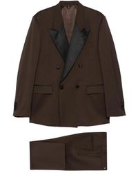 Lardini - Kostuums ,Bruin ,Wol Double-Breasted Pak - Lyst