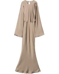 Norma Kamali - Satin-Kleid Mit Rundhalsausschnitt Und Weiten Ärmeln - Lyst