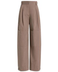 Alberta Ferretti - Broeken ,Bruin ,Katoen Utility Broek - Lyst