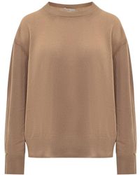 Stella McCartney - Truien & Vesten ,Bruin ,Wol Wollen Trui Met Ronde Hals - Lyst