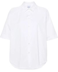 Aspesi - Camisa blanca de popelina de algodón - Lyst