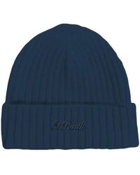 MC2 Saint Barth - Accessoires ,Blauw ,Kasjmier Wengen Beanie - Lyst
