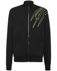 Philipp Plein - Hoodies & Sweatvesten ,Zwart ,Katoen Jogging Jacket Scratch - Lyst