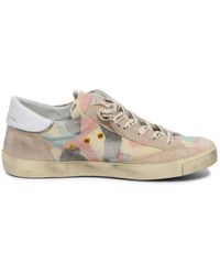 Philippe Model - Schoenen ,Veelkleurig ,Vintage Effect Lage Top Camouflage Schoenen - Lyst