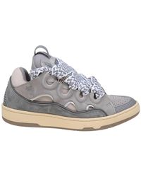 Lanvin - Sneakers grigie in pelle e camoscio - Lyst