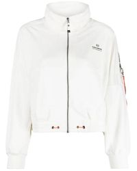 Parajumpers - Jassen ,Wit ,Katoen Stijlvolle Lichtgewicht Jas Met Logo-Print - Lyst