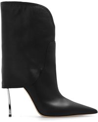 Casadei - Schoenen ,Zwart ,Leer Blade Leren Enkellaarsjes Met Hak - Lyst