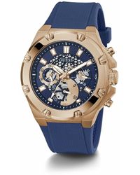 Guess - Third Gear Multifunction Skeleton Watch - Lyst