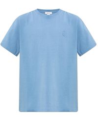 McQueen - Tops ,Blauw ,Katoen Logo T-Shirt - Lyst