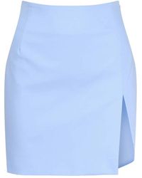 ANDAMANE - Blauwe Katoenen Rok Met Hoge Taille - Lyst