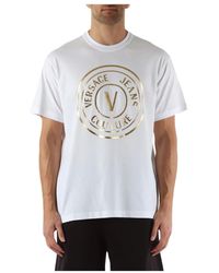 Versace - Regular fit baumwolle logo print t-shirt - Lyst