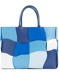 Bottega Veneta - Blaue shopper arco lederhandtasche - Lyst