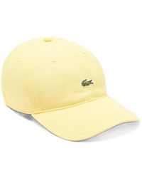Lacoste - Accessoires ,Geel ,Katoen Cotton Twill Cap - Lyst