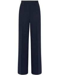 Kiton - Broeken ,Blauw ,Wol Visgraat Wollen Broek - Lyst