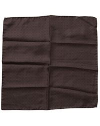 Dolce & Gabbana - Braunes gemustertes seiden-taschentuch schal - Lyst