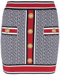 Balmain - Mini-rok Met Monogram - Lyst