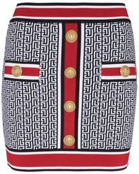 Balmain - Mini-rok Met Monogram - Lyst