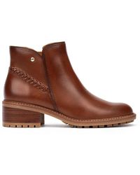 Pikolinos - Bruine Leren Enkellaarzen Voor Vrouwen - Lyst