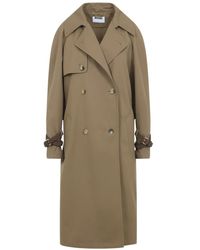 Moschino - Cotton Blend Gabardine Trench Coat - Lyst