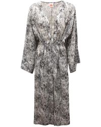 Sundek - Kleedjes ,Zwart ,Katoen Kimono Dress - Lyst