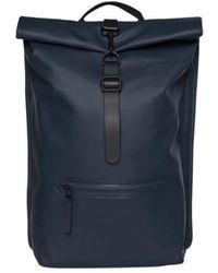 Rains - Tassen ,Blauw ,Polyester Stijlvolle Rugzak Met Polyester Coating - Lyst