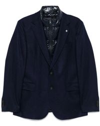 Manuel Ritz - Jassen ,Blauw ,Wol Blauwe Wollen Blend Laagjesjas - Lyst
