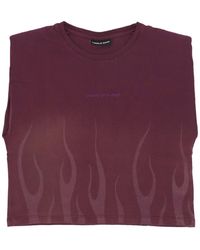 Vision Of Super - Tops ,Paars ,Katoen Flames Tee Grape T-Shirt - Lyst