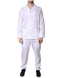 Dolce & Gabbana - Nachtkleding ,Wit ,Katoen Katoenen Pyjama Set - Lyst