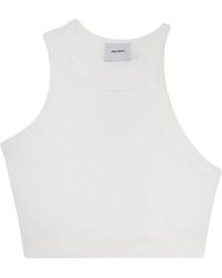 Halfboy - Tops ,Wit ,Katoen Tank Top Crop - Lyst