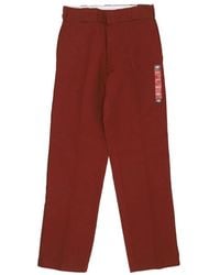 Dickies - Broeken ,Rood ,Katoen Baksteenrode Werkbroek Rechte Pijp - Lyst