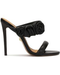 Kazar - Elegante Schwarze Flip-Flops Mit Rosen Auf Einem Hohen Stiletto-Absatz - Lyst