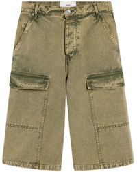 Ami Paris - Korte Broeken ,Groen ,Denim Cargo Zak Knoopsluiting Shorts - Lyst