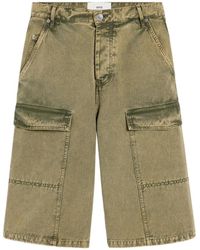 Ami Paris - Korte Broeken ,Groen ,Denim Cargo Zak Knoopsluiting Shorts - Lyst