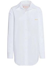 Marni - Camisa de algodón con logo bordado - Lyst
