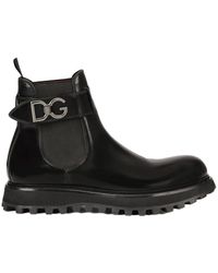 Dolce & Gabbana - Brushed ankle boots - Lyst