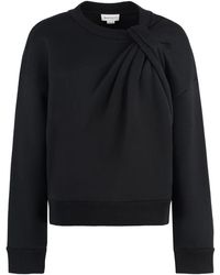 McQueen - Baumwoll-Sweatshirt Mit Knoten Vorne - Lyst