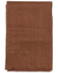 Brunello Cucinelli - Accessoires ,Bruin ,Kasjmier Cashmere En Zijde Mix Sjaal - Lyst